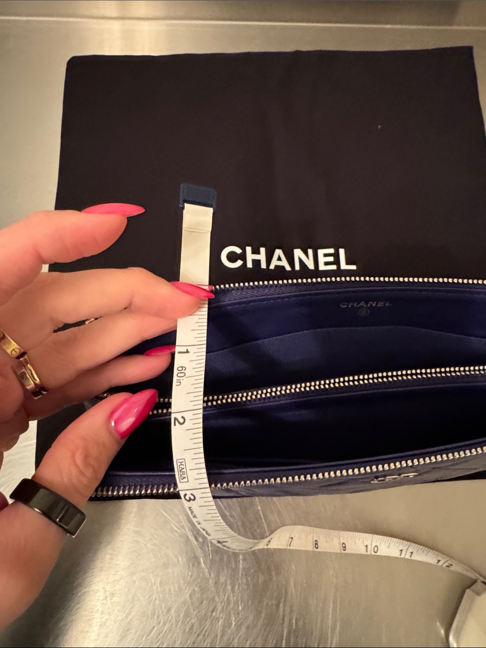 CHANEL Quilted Lambskin Clutch with Chain Pouch - Deep Blue - Picture 14 of 14